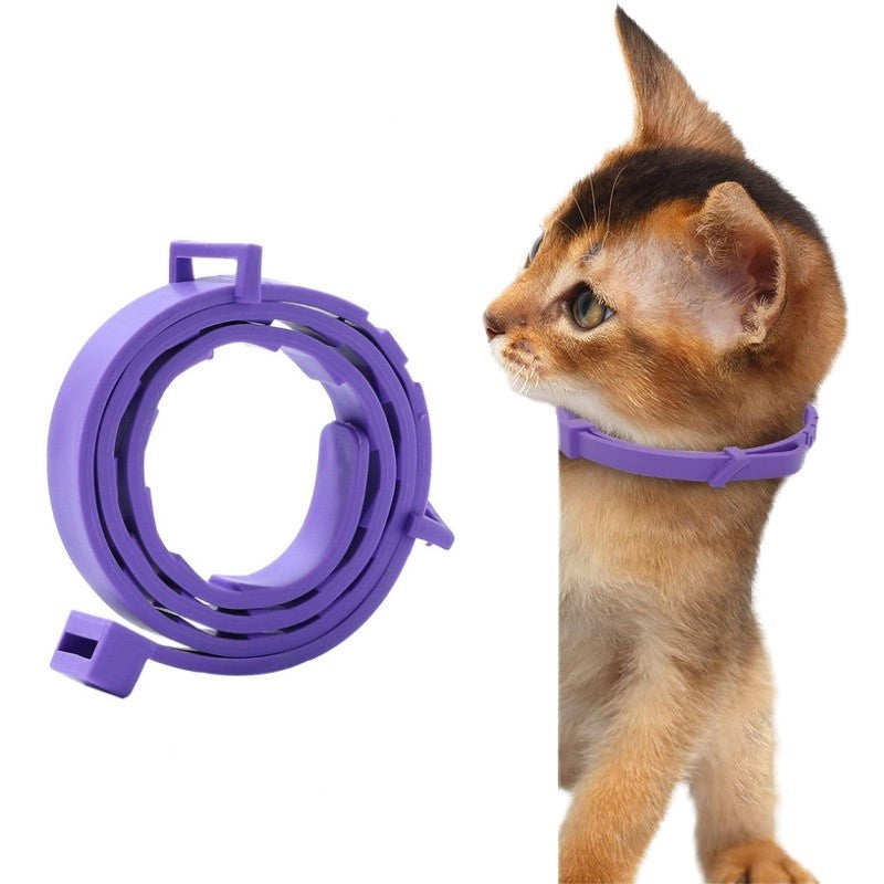 Purple 38cm Adjustable Flea Tick Collar for Cats Design Natural Ingredients