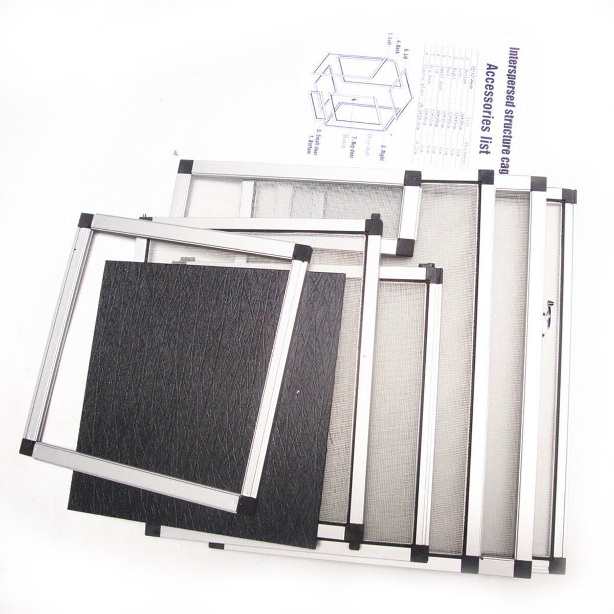 50x50x100cm Aluminum Alloy Reptile Enclosure Lizard Terrarium Snake Cage Mesh