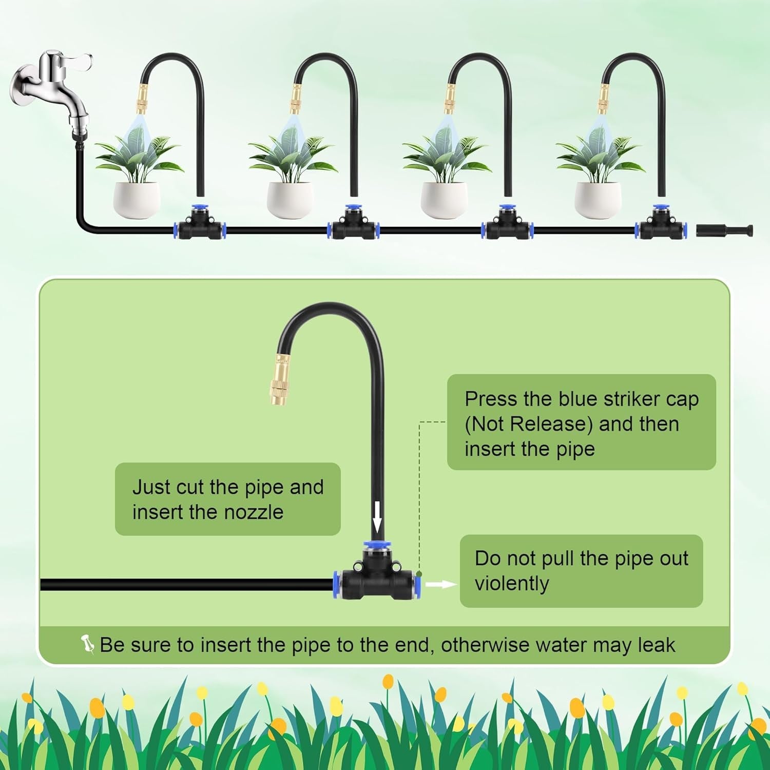 10M Adjustable Watering Irrigation Misting System Kit