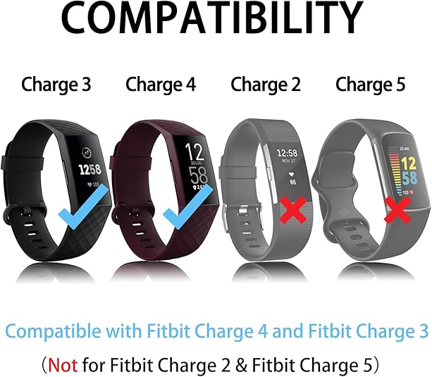 Fitbit Charge 3/4 Bands Replacement Silicone Wristband Watch Strap Sports