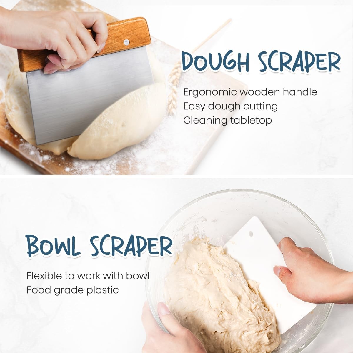 10 Inch Round Bread Banneton Proofing Basket Set