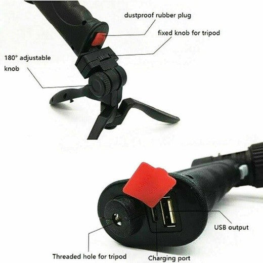 LED Handheld Spotlight Rechargeable Hunting Camping Flashlight