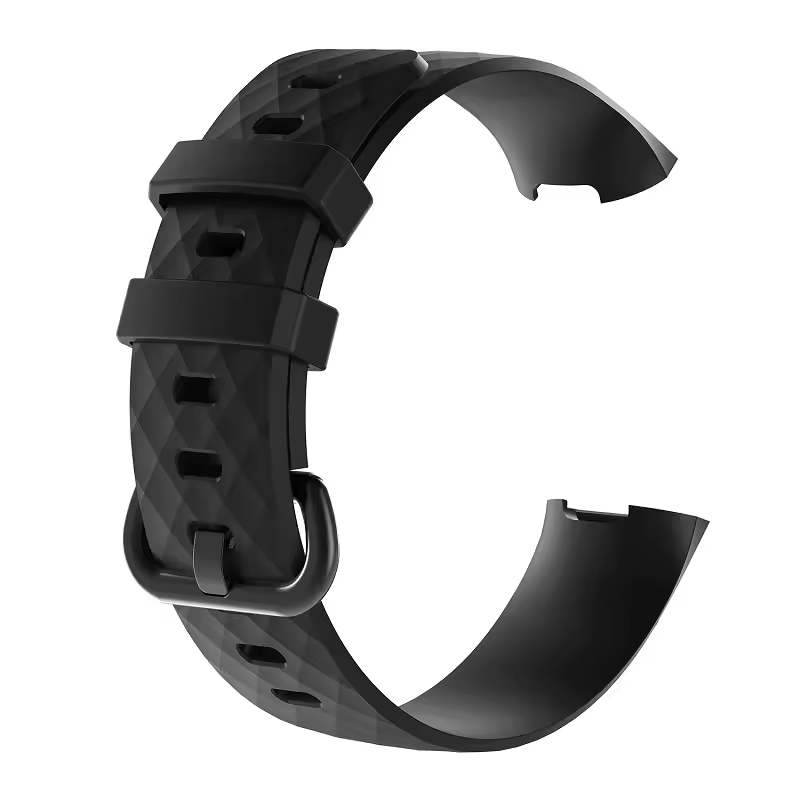 Fitbit Charge 3 / 4 Watch Soft Silicone Replacement Band Strap Diamond Texture