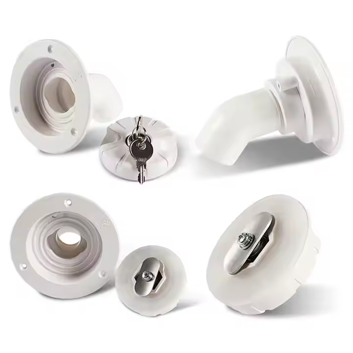 Gravity Water Inlet Filter RV Filler Neck Plastic Lockable Trailer Caravan Hatch