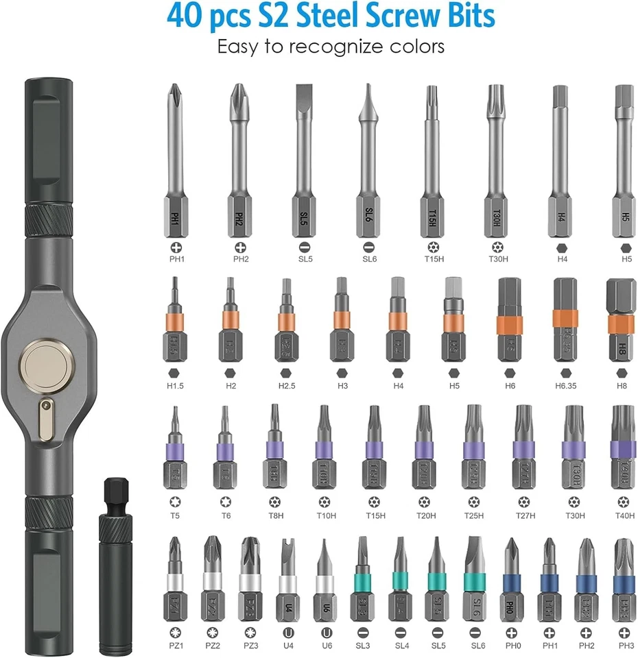 42 in 1 Magnetic Screwdriver Set Multi Bit Magneti DIY Ratchet Screwdriver Set