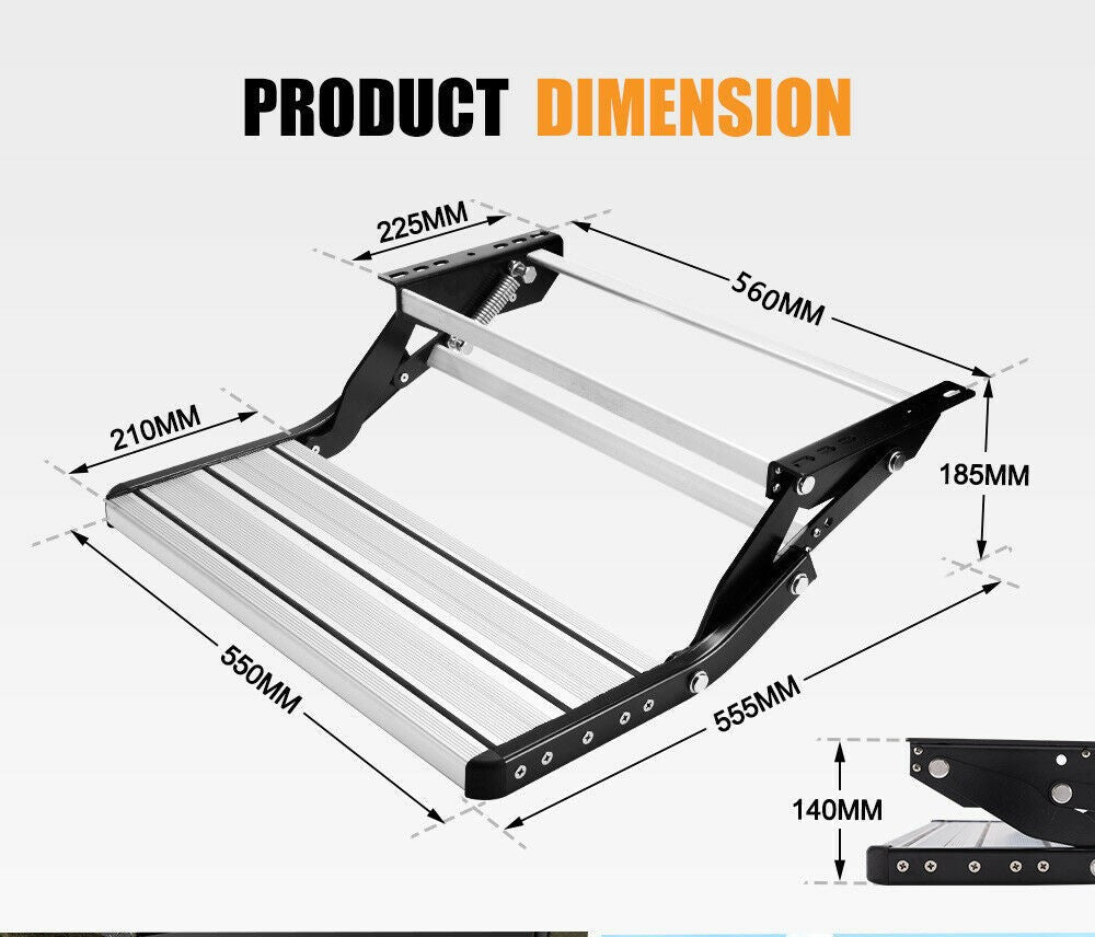 Caravan Step Aluminium Pull Out Folding Camper Trailer Motorhome RV