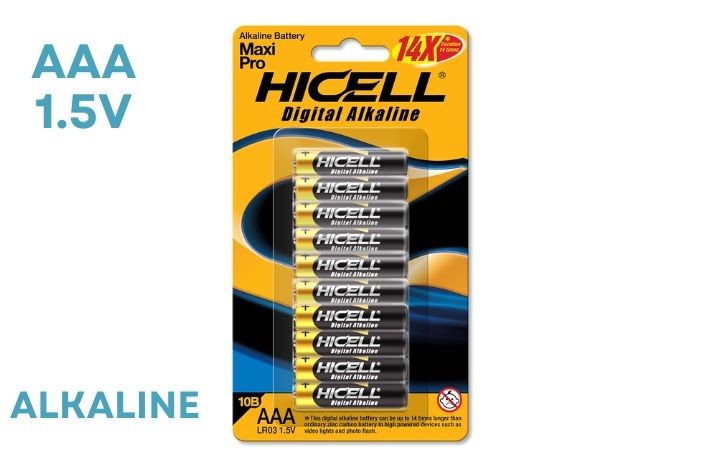 Hicell Batteries AAA Alkaline Digital Battery 10pk