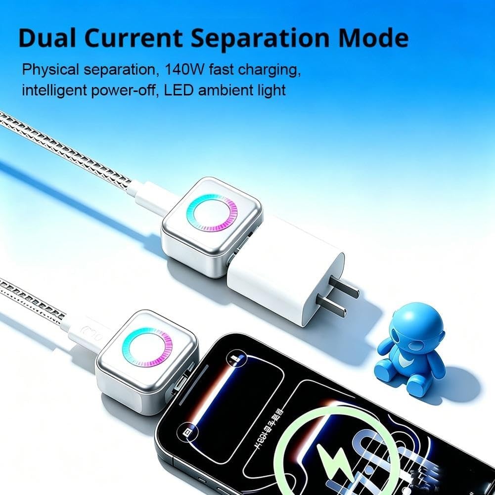 Type C 140W Auto Disconnect Charger Adapter, Fast Charging Separator Auto Cut