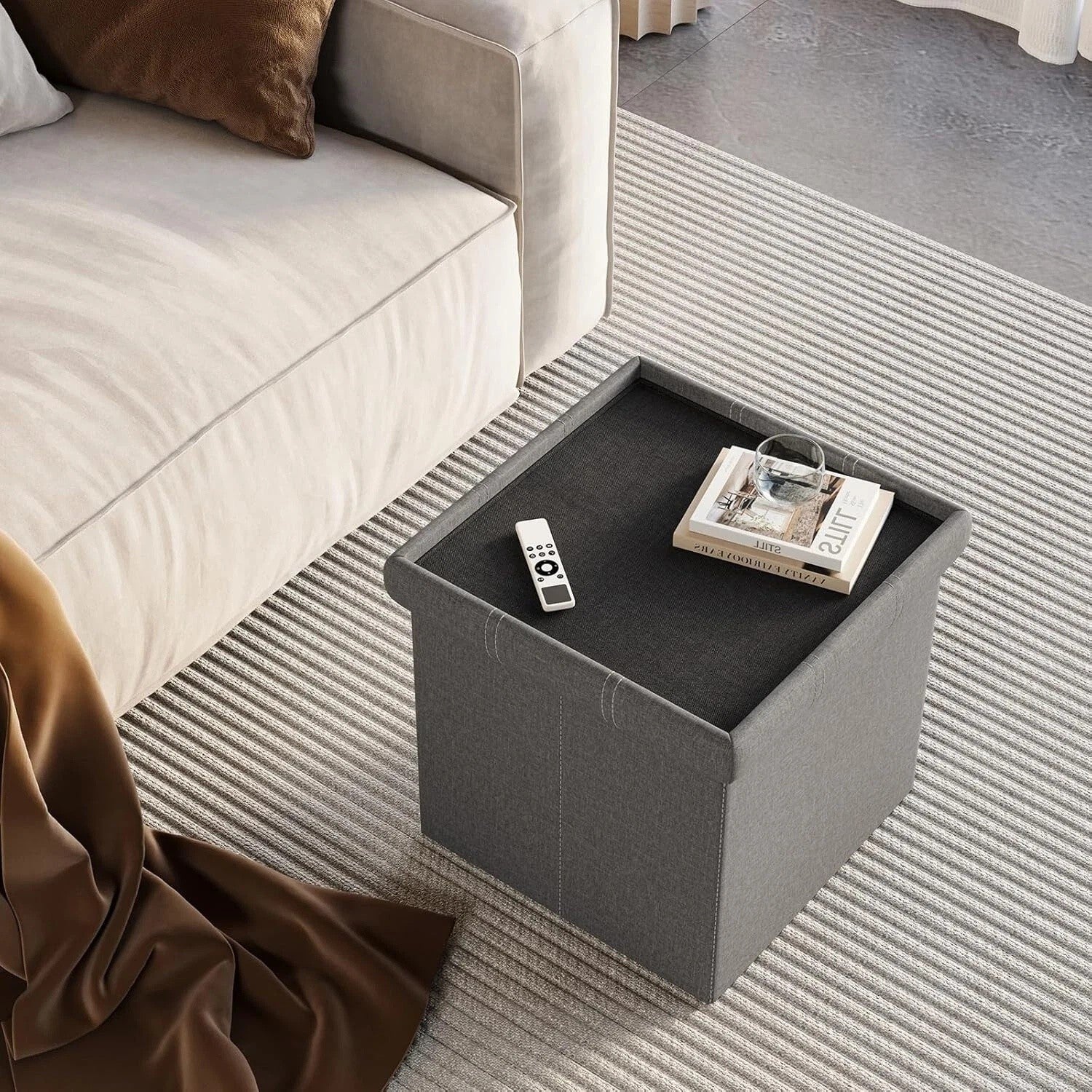 Folding Ottoman Storage Bench