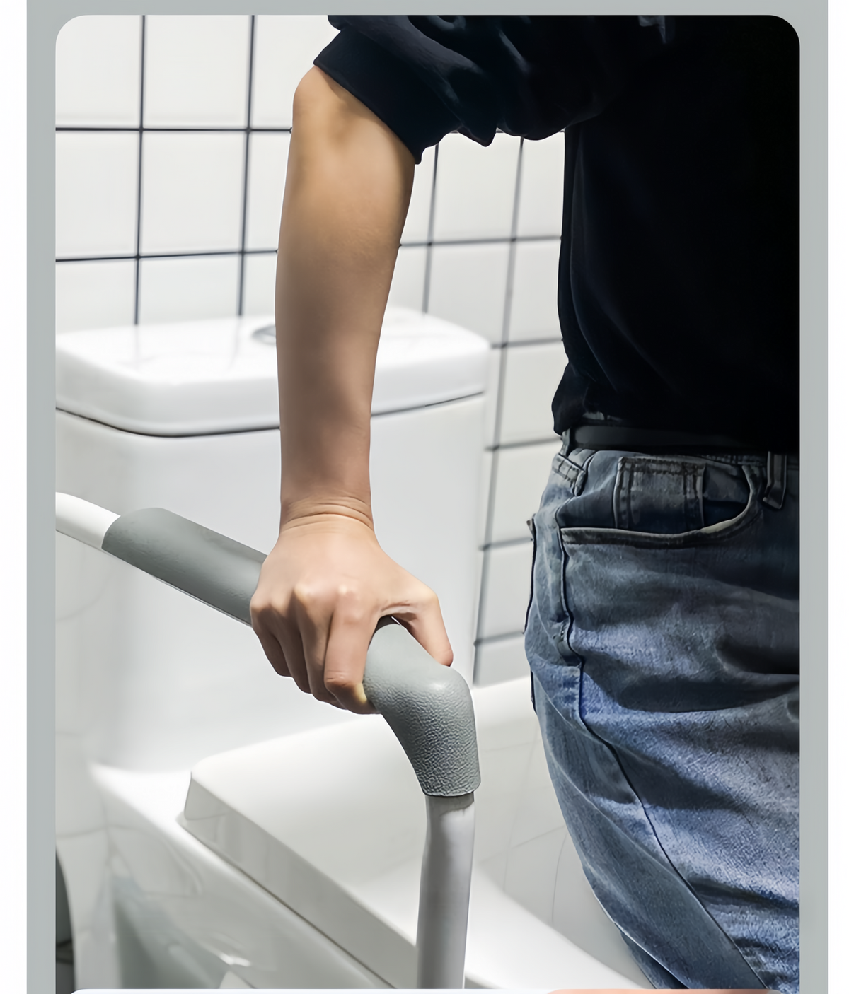 Toilet Safety Frame & Rail, Adjustable Bathroom Support Stand Non-Slip Handrails