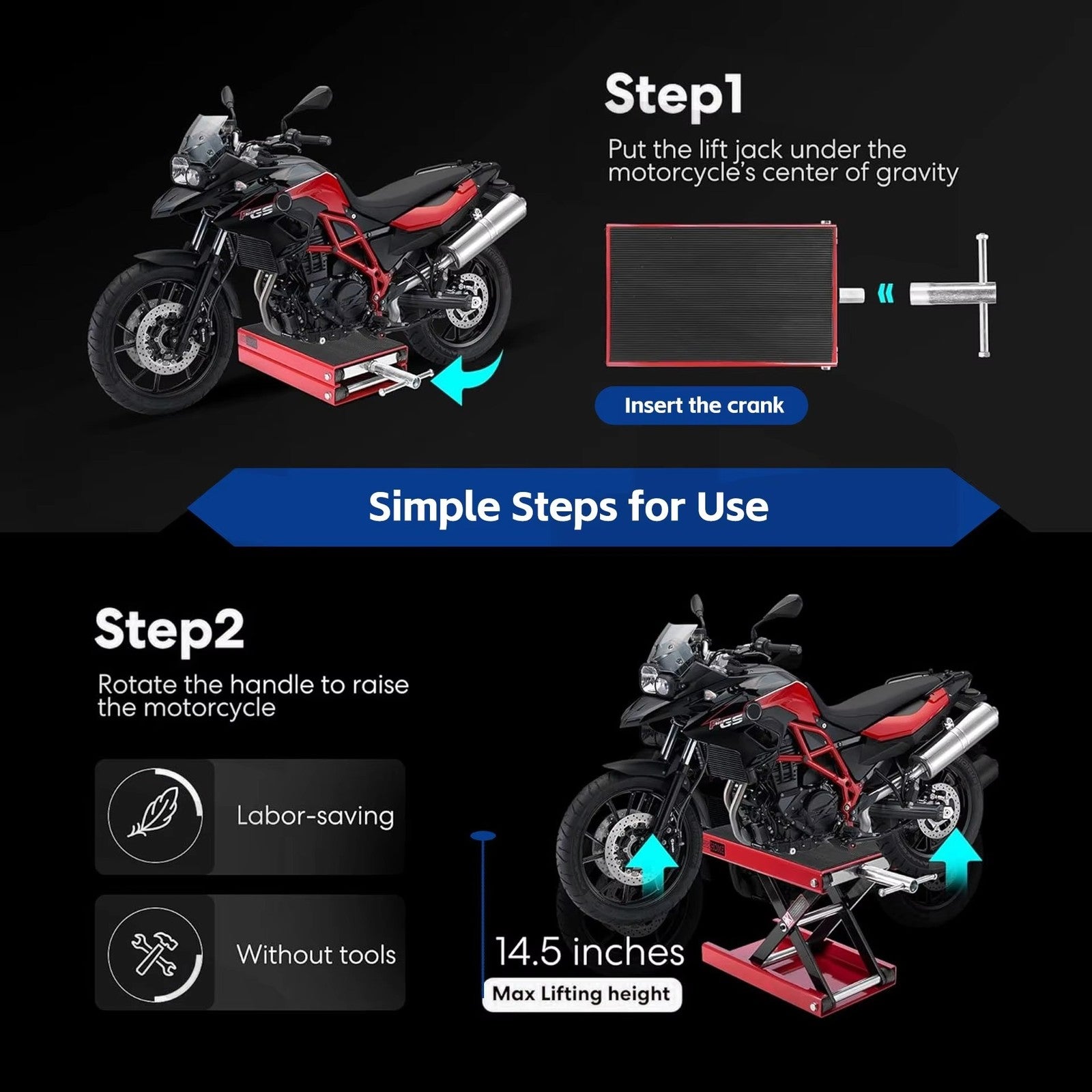 Motorcycle Scissor Lift Stand Motorbike Lift Working Bench