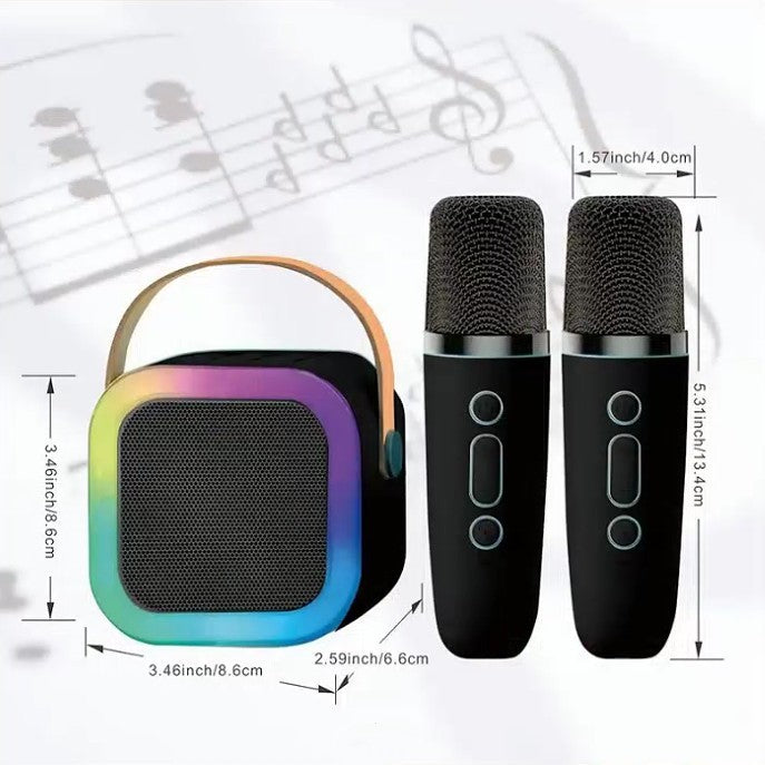 Karaoke Machine with 2 Microphones Bluetooth Speaker