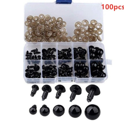 100Pcs Plastic Toy Screw Eyes Kit for Doll