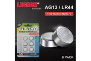 Allday Button Cell Batteries Pack of 6 LR44