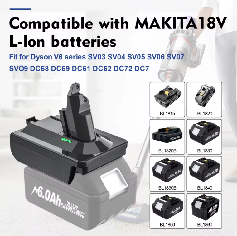For Makita to Dyson V6 Vacuum Cleaner Battery Adapter Converter