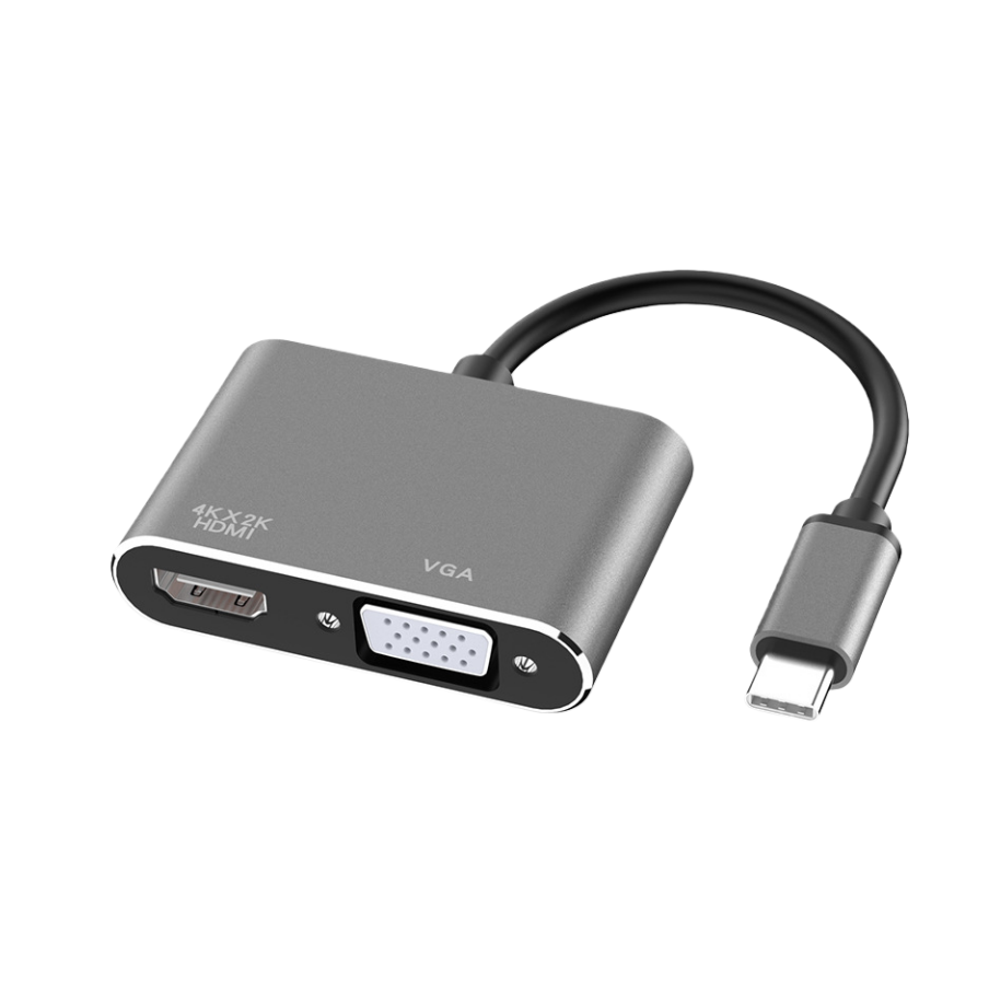 USB C to HDMI VGA Adapter, 4k*2k 1080P Compatible with MacBook iPad Dell Samsung