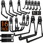 16 Pack Garage Hooks, Heavy Duty Steel Wall Mount Utility Hangers