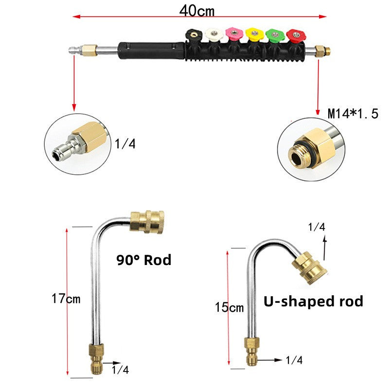 Tool Pressure Washer Extension Wand Upgrade Power Washer Lance with 5 Tips