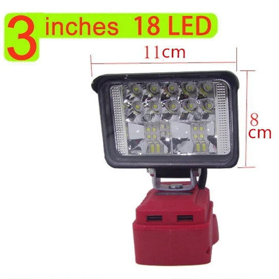 3 Inch Wireless LED Work Light Portable Flood Light Fit Milwaukee 18V Battery