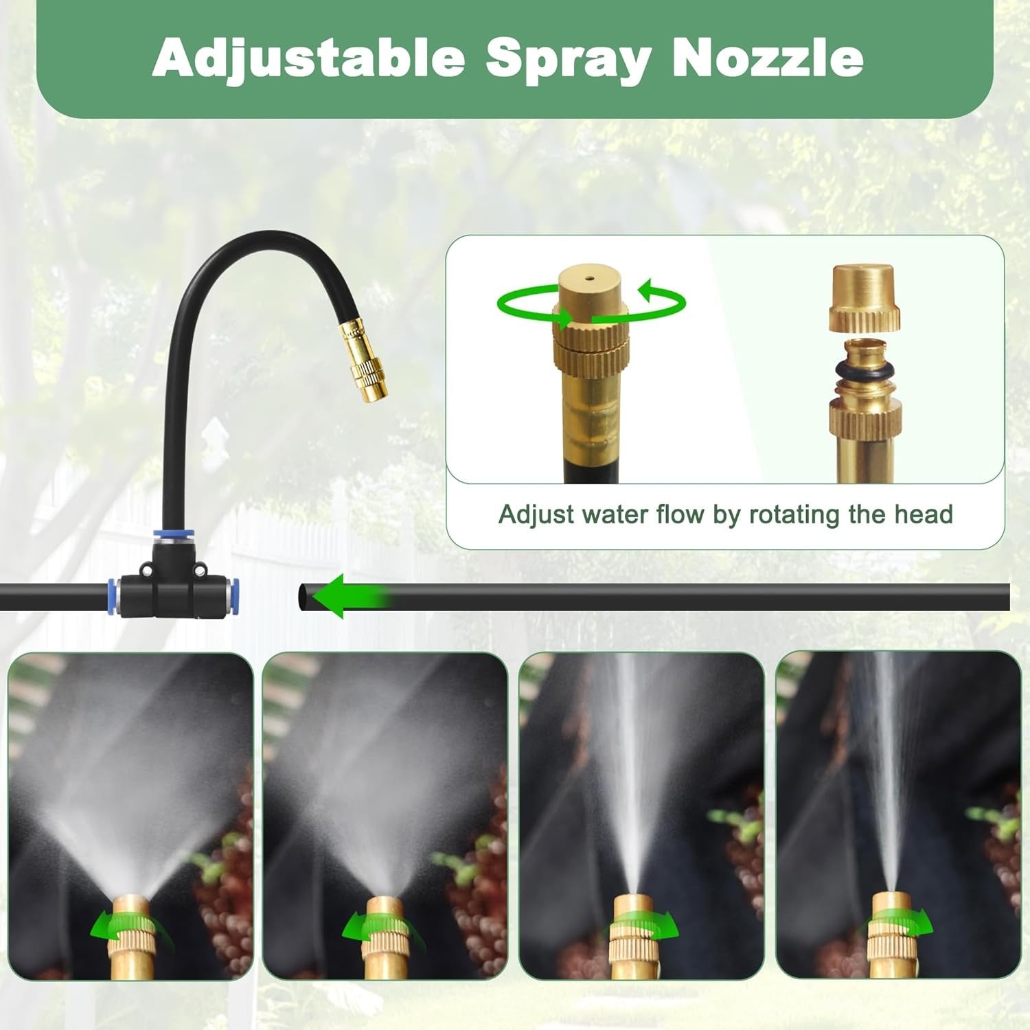 15M Adjustable Watering Irrigation Misting System Kit