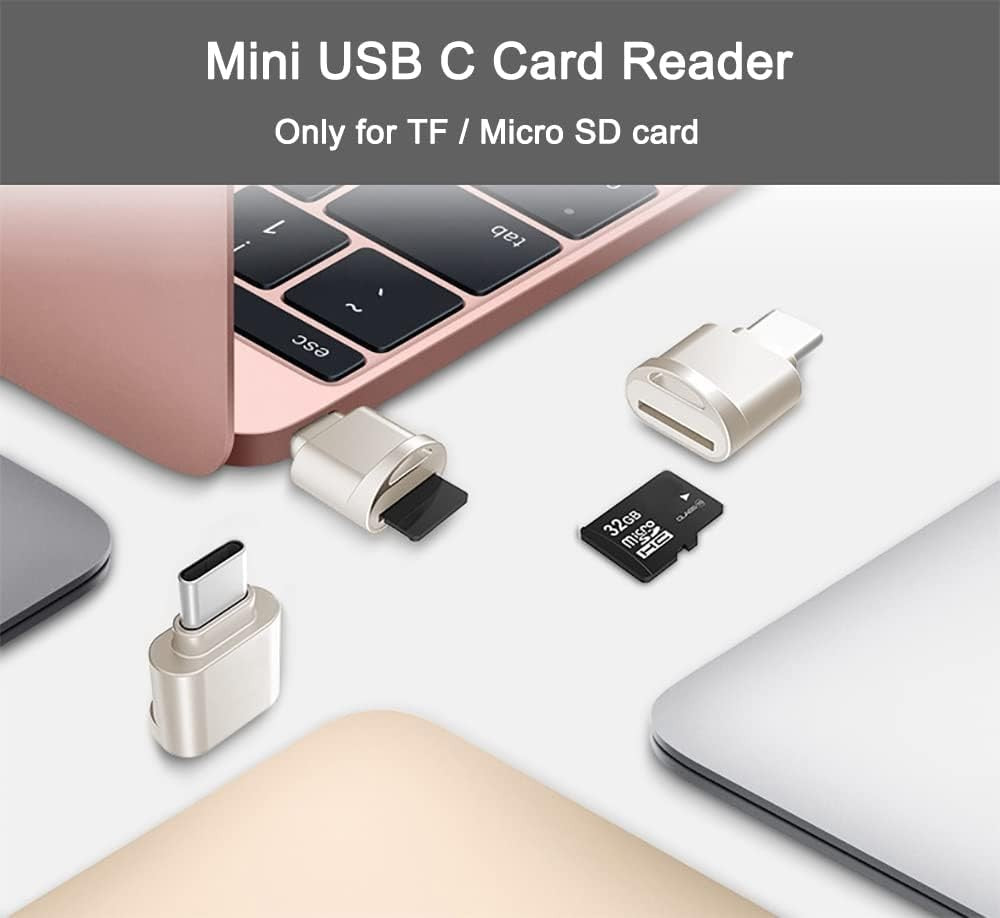 Micro SD Card Reader, USB C to SD Card Reader, Type C TF Memory Card Reader