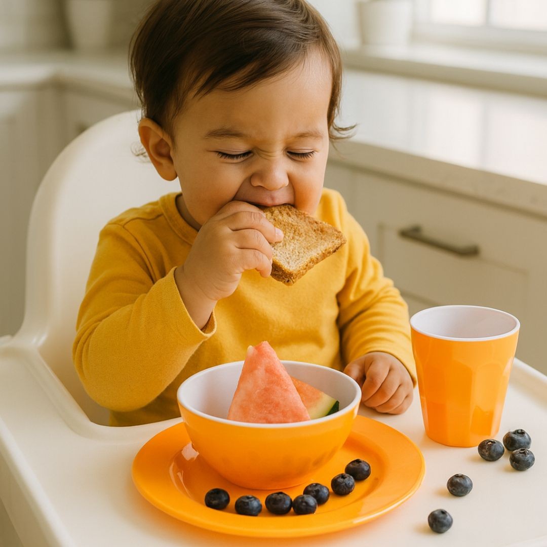 Henni & Friends 25CM Melamine Plates (Set of 6 Orange)