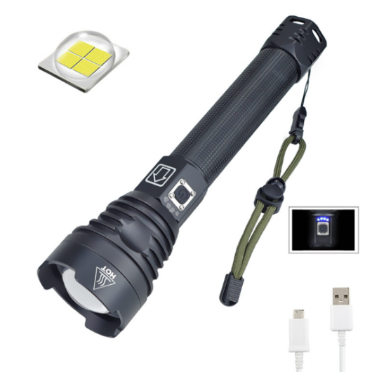 XHP90 3000LM Tactical 3 Mode Zoom Flashlight LED Hunting Torch