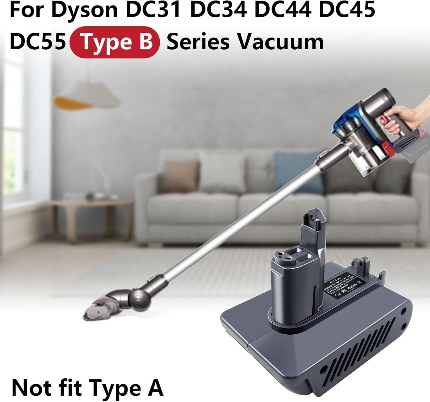 Dyson Type B DC31 DC34 DC35 DC44 DC45 Battery Adapter for Makita 18V Battery