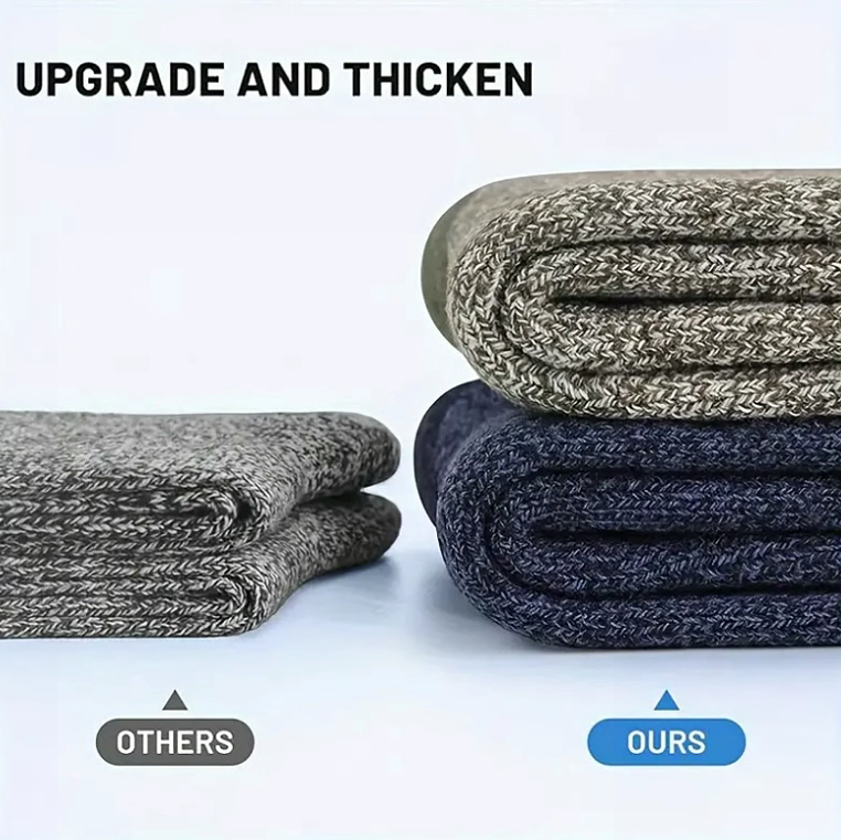 5 Pairs Merino Wool Socks for Men Thick Winter Hiking Warm