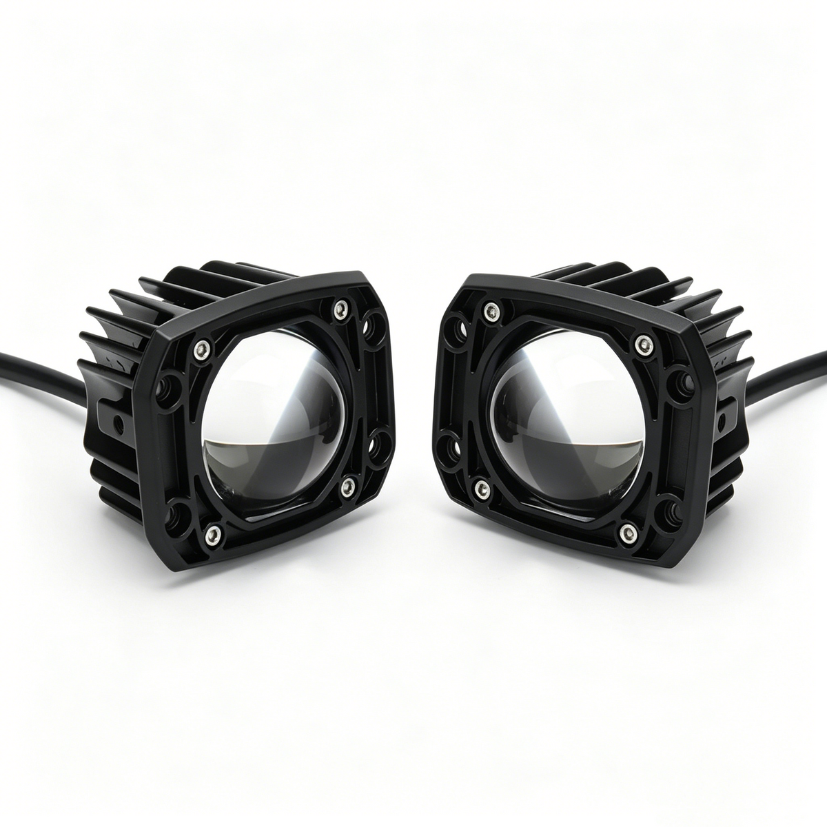 2PCS 9-30V Automotive DRL Light White and Yellow LED Fog Lens Spotlight