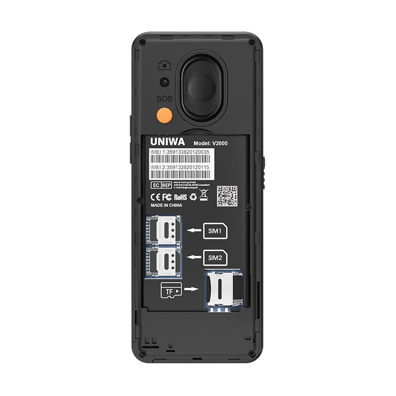 UNIWA V2000 2.4" 4G Mobile Dual SIM Big Button Cell Phone SOS Keyboard