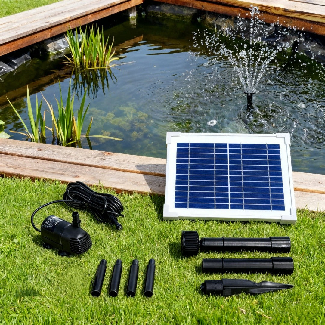 5W Solar Powered Fountain Submersible Water Pump Kit Garden Pond Panel
