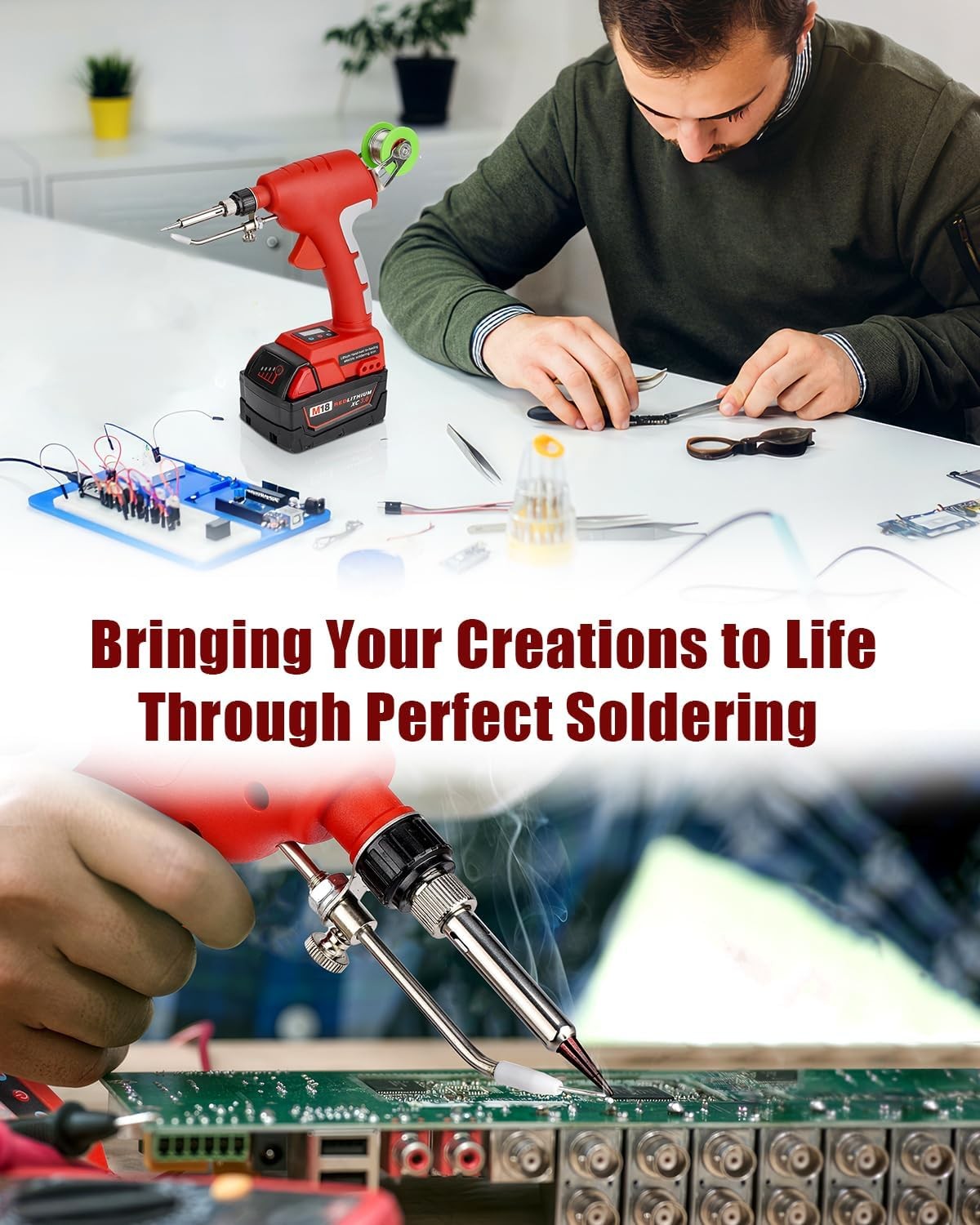 Soldering Iron Gun for Milwaukee 18V Battery Cordless Soldering Iron Kit 75W