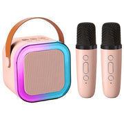 Portable Mini Karaoke Machine Bluetooth Speaker with 2 Wireless Microphones