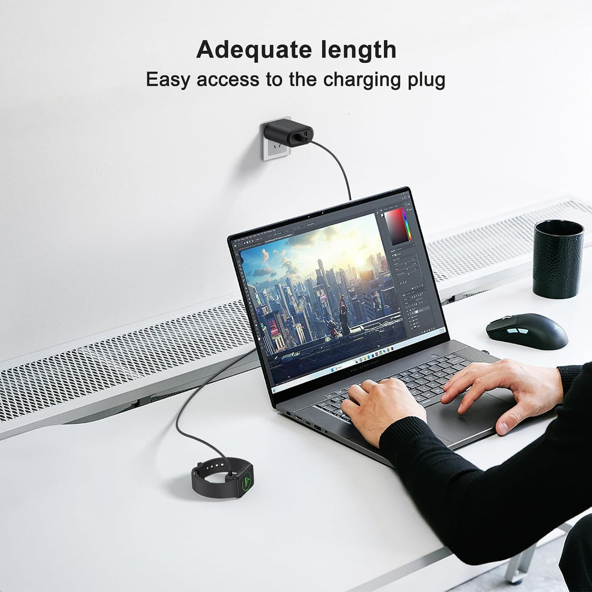 For Samsung Galaxy Fit 3 SM-R390 Magnetic Charger Charging Cable 100cm Dock
