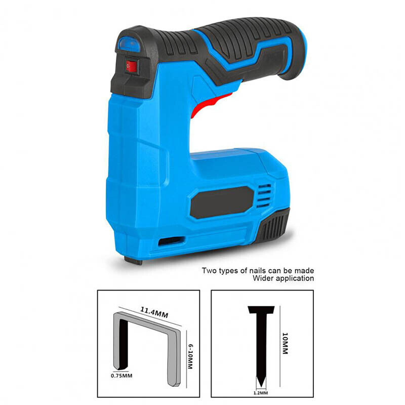 2 in 1 Rechargeable Cordless Electric Stapler Tacker Nail Gun Staples Nails