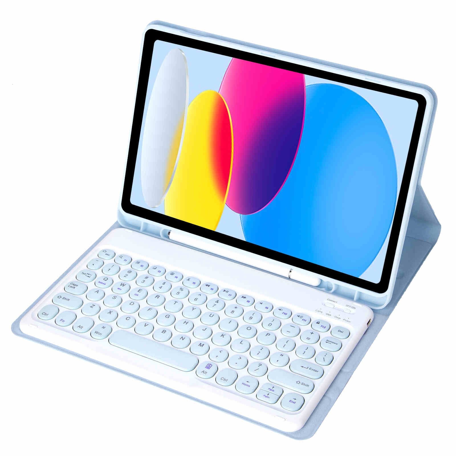 iPad 10.9" Case (10th Gen), iPad 11th (A16 2025) Bluetooth Keyboard Case Cover
