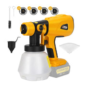 Cordless HVLP Spray Gun Paint Sprayer Fits Dewalt 18V Battery Brushless