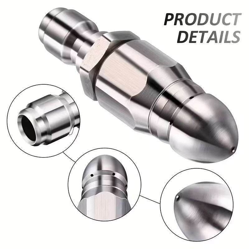 Sewer Jetter Nozzle High Pressure Drain Nozzle 1/4'' Quickly Connector 5000 PSI