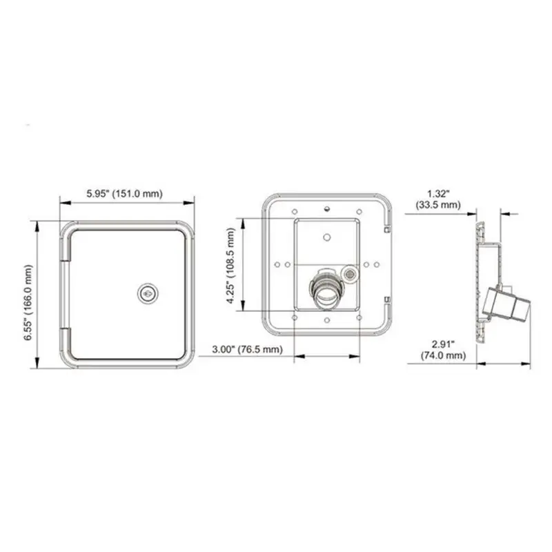 Gravity Water Inlet Filter RV Filler Neck Plastic Lockable Trailer Caravan Hatch