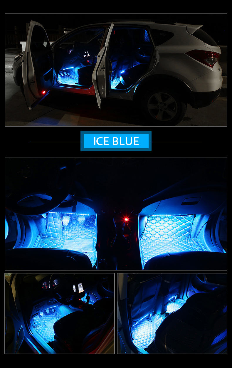LED Car Interior Light Kit Ambient Lighting Accessories USB 12V Strip Lights