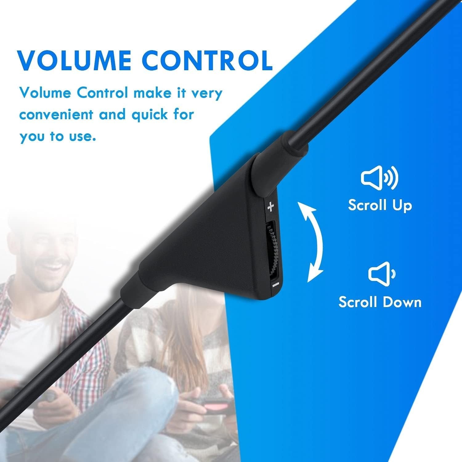 Replacement Audio Aux Cable Cord with Volume Control for Astro A10/A30/A40