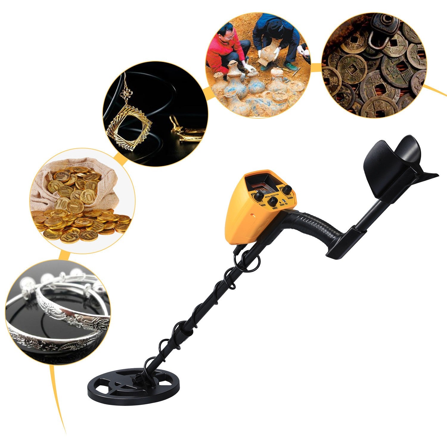 LCD Metal Detector Deep Sensitive Searching Gold Digger Treasure Hunter