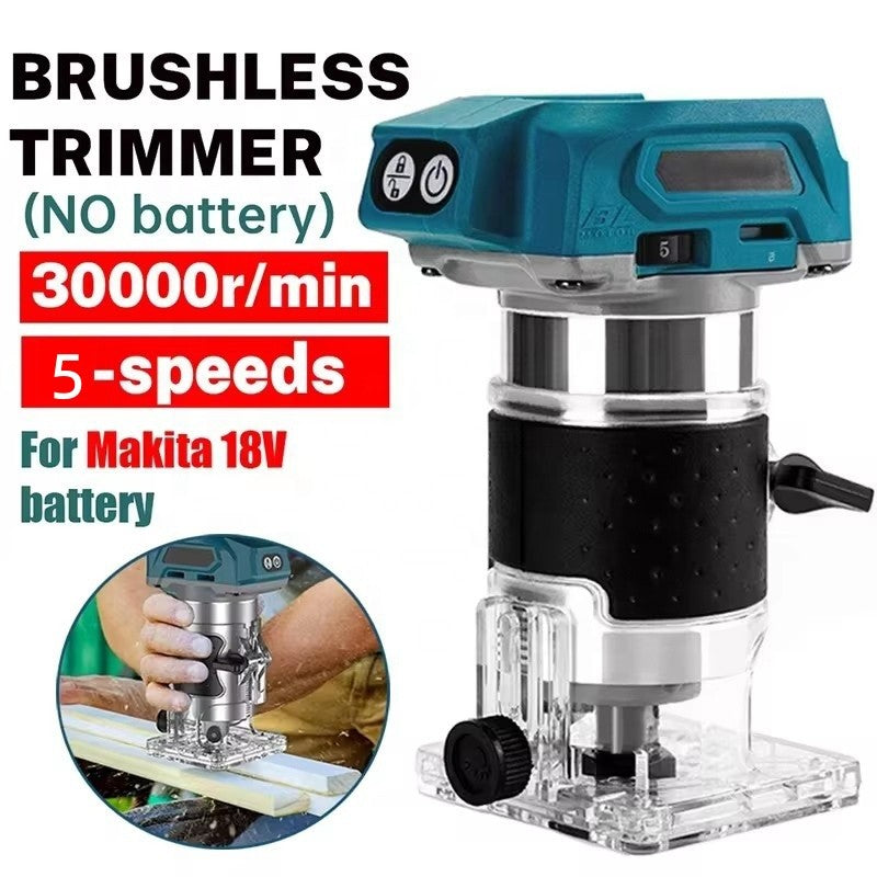 Cordless Wood Trimmer Router Compact Brushless Tool For Makita 18V Battery
