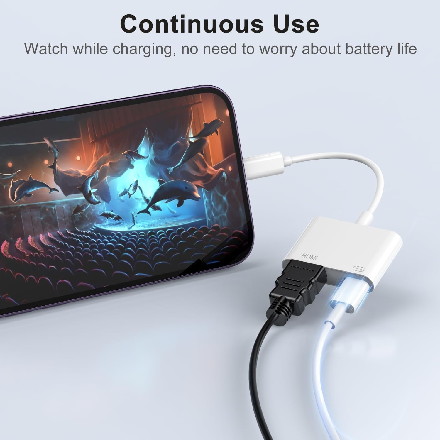 Lightning to HDMI Adapter No Power Required for iPhone iPad 1080P AU