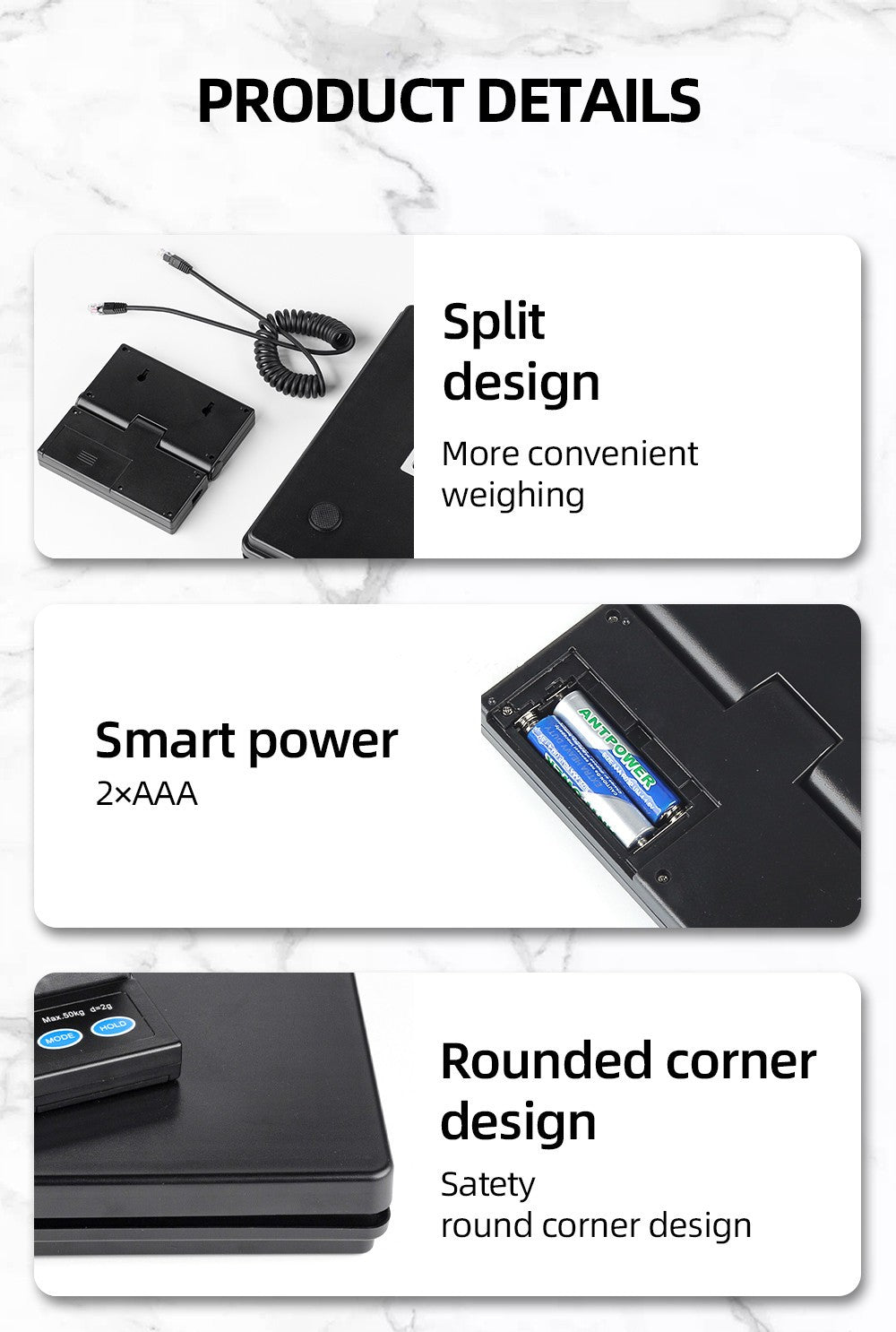 2G/50kg Postal Scale Parcel Shipping Platform Table Digital