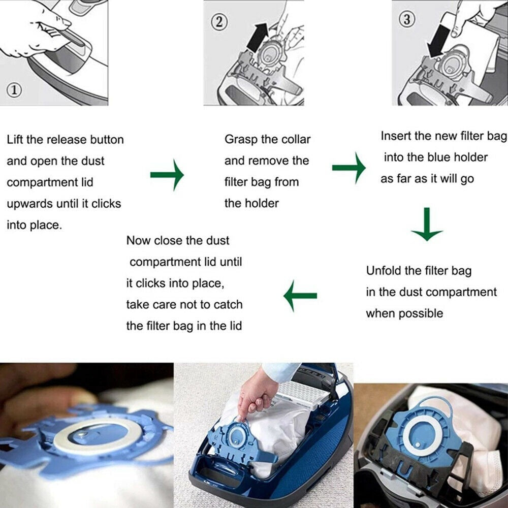 12 Vacuum Cleaner Bags for Miele 3D GN C2 C3 S2 S5 S8 S5211 S5210 S8310