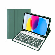 iPad 10th Gen 10.9 2022, iPad 11 (A16 2025) Bluetooth Keyboard Case Cover Green