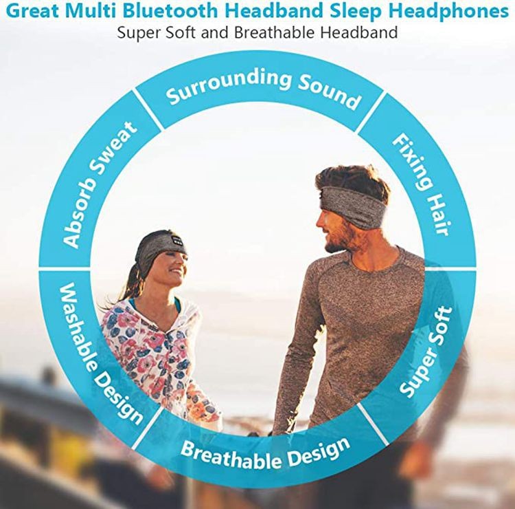 Wireless Bluetooth 5.0 Stereo Eye Mask Headphones Earphone Sleep Music Headband