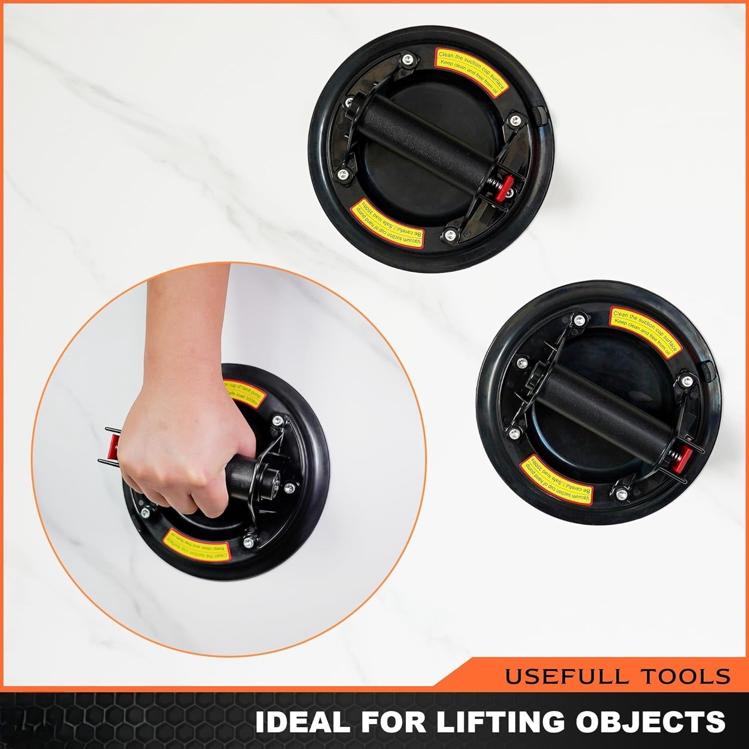 8" Vacuum Glass Suction Lifting Cup Glass Lifter w/ Case